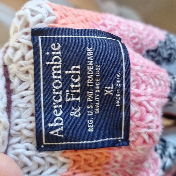 Abercrombie & Fitch Women's Striped Sweater - Pink, Orange, Blue Size XL - Picture 4 of 7